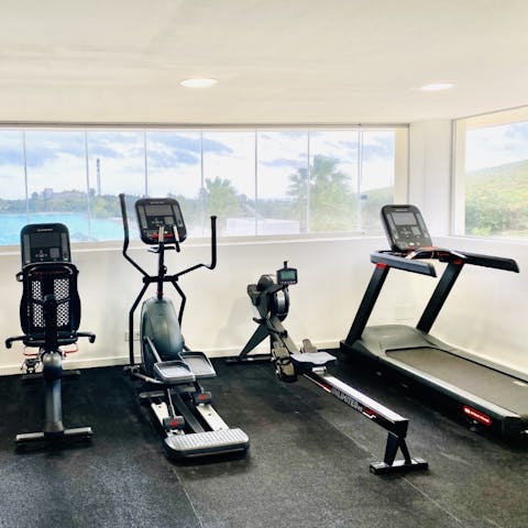 Keep on top of your fitness regime in the on-site shared gym