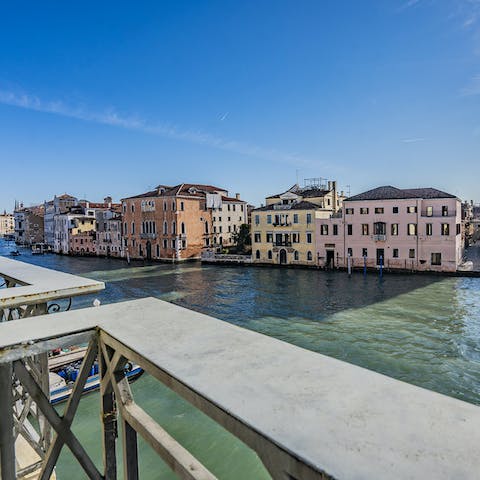Soak up sweeping views over the Venice canals from the balcony