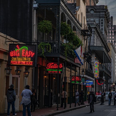 Explore New Orleans from your location near Bourbon Street