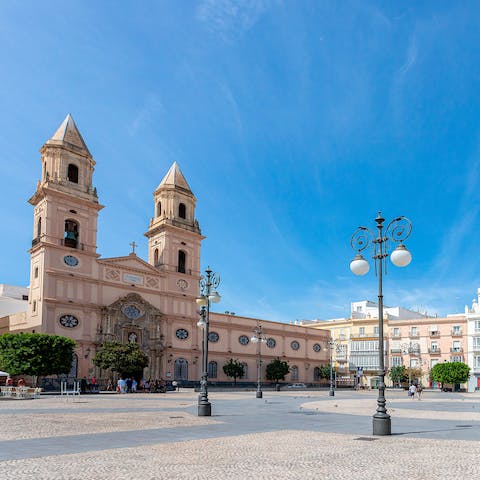 Stroll along Plaza San Antonio and admire the 17th-century Iglesia de San Antonio