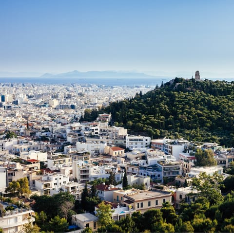 Take a trip to Athens via ferry – about 2hrs away