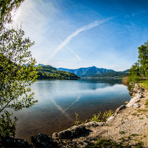 Drive fifteen minutes to hike around Lago di Santa Luce natural reserve