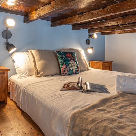 Sleep well on the cosy mezzanine after exploring the city