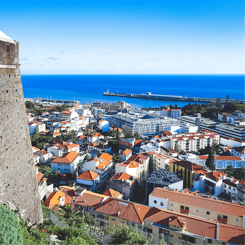 Explore Madeira's capital city, Funchal,  less than a ten–minute drive away