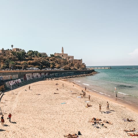 Stay in Jaffa and hit the sandy beach a short walk away