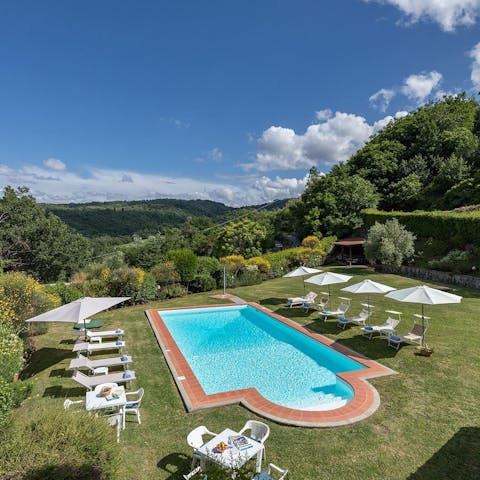 Cool off from the Tuscan sun with a dip in the pool