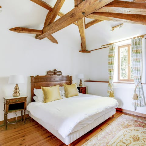 Relax in gorgeous bedrooms with lots of character