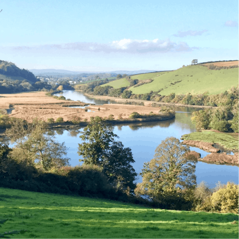 Stroll along the River Dart, an eight-minute walk away