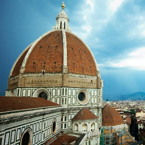 Visit the iconic Cathedral of Santa Maria del Fiore, around a five-minute walk away