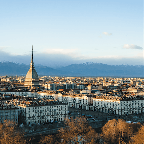 Drive just over an hour to visit the beautiful city of Turin
