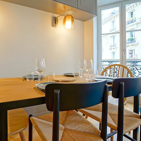 Enjoy some Parisian delicacies at the dining table