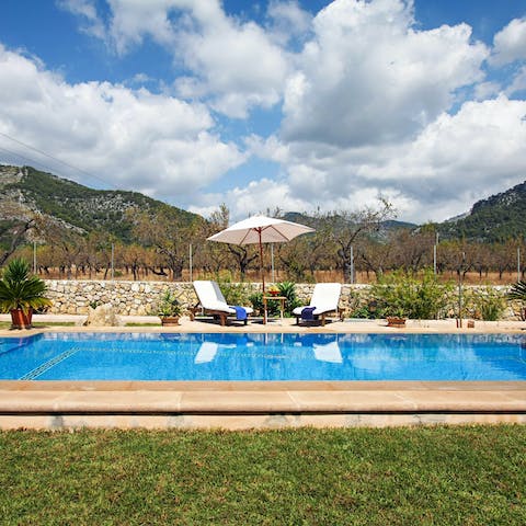 While away sunny hours taking cool dips in the private pool