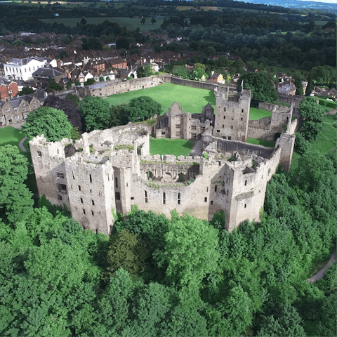 Head to Ludlow Castle for an afternoon of sightseeing, just a half-an-hour drive 