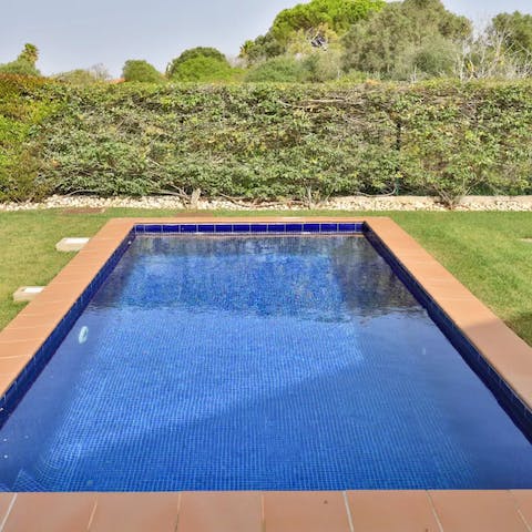Cool off from the Mediterranean sun in the private outdoor pool