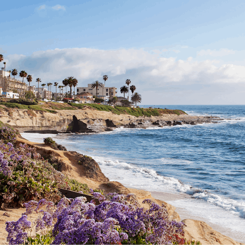 Head to the beach for the day – the shore is around a ten-minute walk