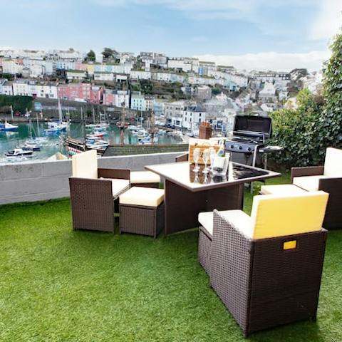Take in the stunning harbour views from the private terrace
