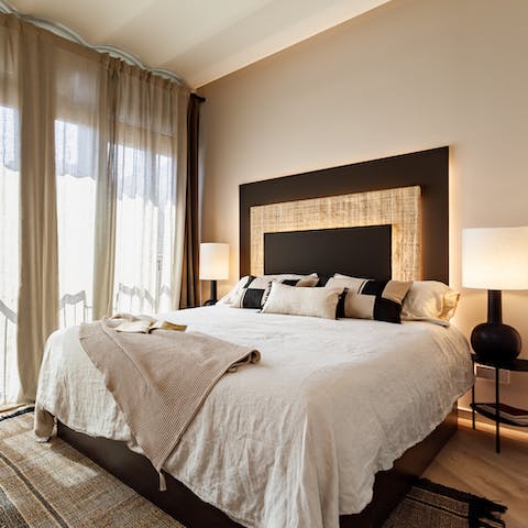 Wake up in the stylishly curated bedrooms feeling rested and ready for another day of Barcelona sightseeing