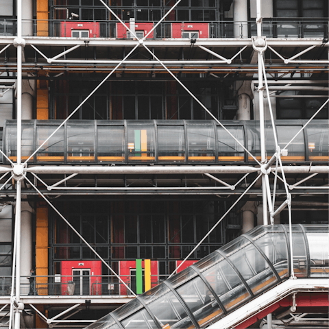 Visit the Pompidou Centre, a twenty-minute wander from this home