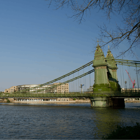 Walk along the Thames to Hammersmith, a twenty-minute walk away