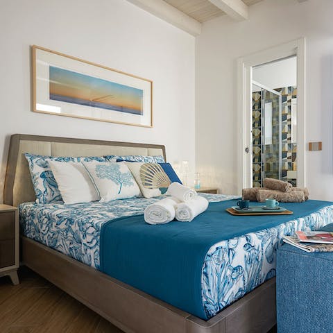 Sink into your sumptuous bed for a peaceful sleep after a day of exploring Sicily