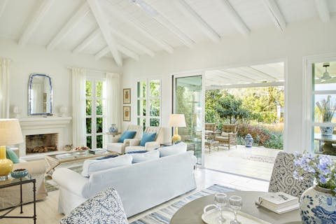 Enjoy a moment of peace in the bright and beachy living space