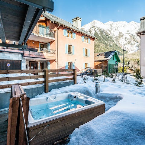 Treat your senses to a long soak in the hot tub 