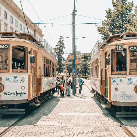 Jump aboard the tram and explore the historic centre