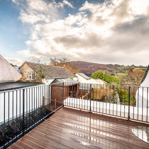 Enjoy views of the rolling hills from the roof terrace