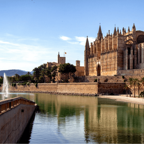 Visit stylish Palma for chic boutiques, elegant restaurants and striking architecture, a twenty-minute drive away