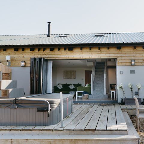 Take advantage of the hot tub and feel every ounce of stress leave you