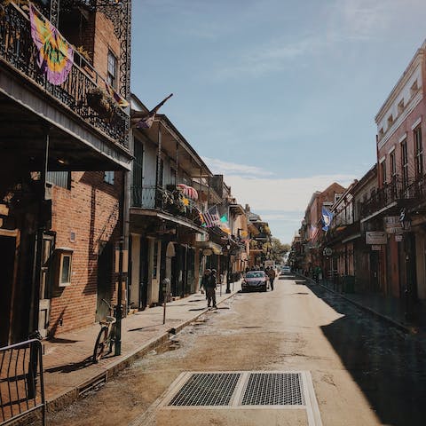 Stroll through the atmospheric streets of the French Quarter,