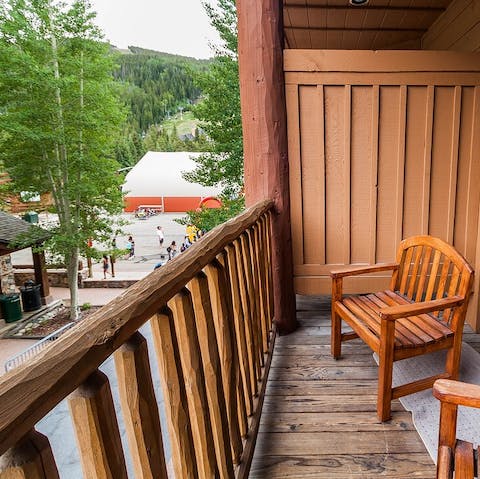Enjoy mountain views from the private balcony