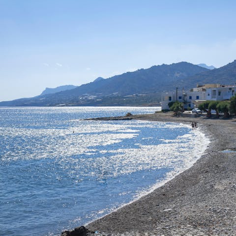Head to the beach – the shoreline is just 100m away from the villa