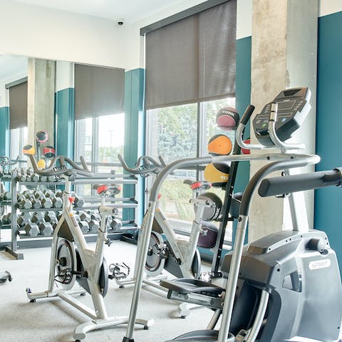 Start mornings with a workout in the on-site fitness centre