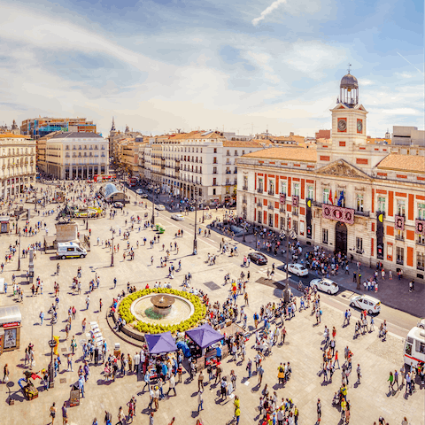 Stroll around Madrid's Plaza Mayor, a few metres away