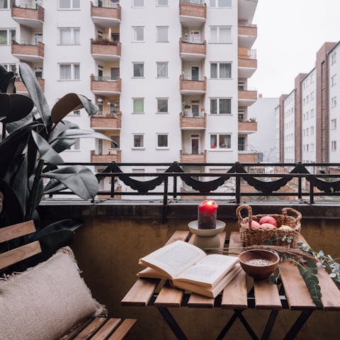 Enjoy a moment of reflection on the little balcony 