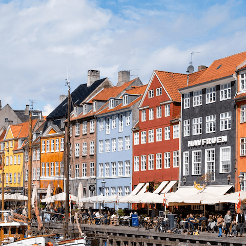 Follow the bustle down to Nyhavn Harbour – just 800 metres away