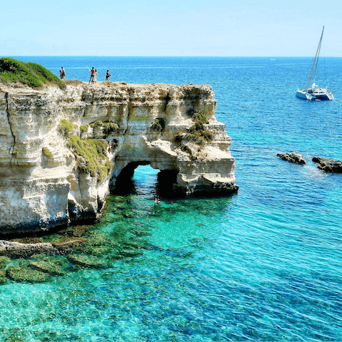 Take an adventure along Puglia's rugged coast and explore hidden coves