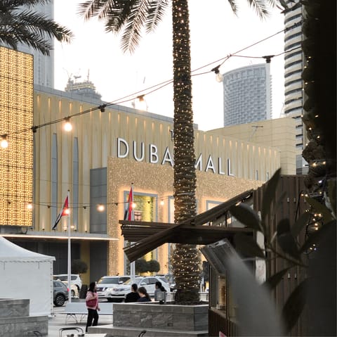 Indulge in a shopping spree at nearby Dubai Mall