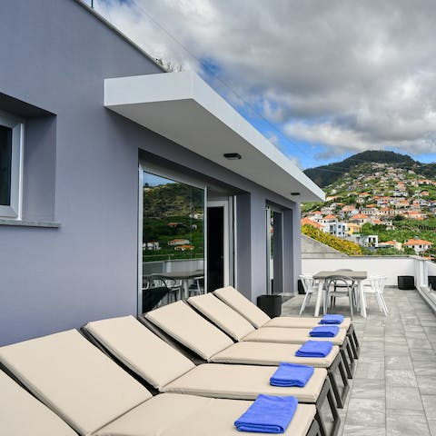 Catch some rays on the sun loungers on the highest terrace, and feel on top of the world