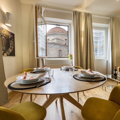 Enjoy a home cooked feast with views of the Medici Chapels