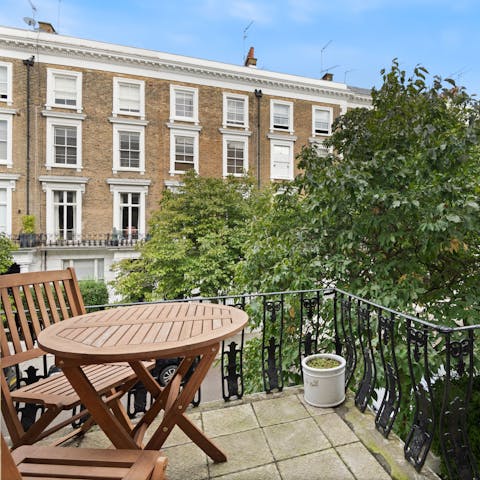 Take your morning coffee onto the little balcony 