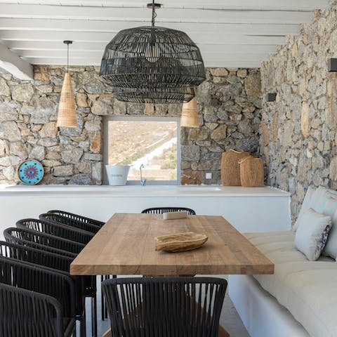 Get the group together for a home-cooked meal on the terrace