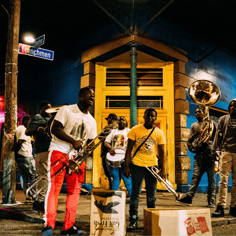 Explore Frenchmen Street, the place to go for local flavor of both music and food – less than ten minutes away by car