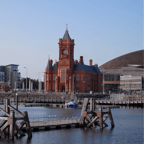 Stay in Cardiff, a thirteen-minute walk from Cardiff Bay