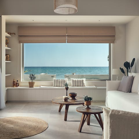 Stretch out on the sofa and take in the sea view