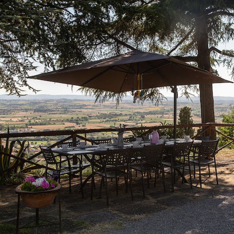 Nibble on bruschetta and watch the sun go down on the terrace, the perfect spot for dining alfresco