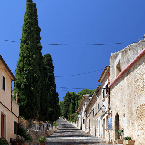 Explore the historic streets of Pollença – just a short drive from here