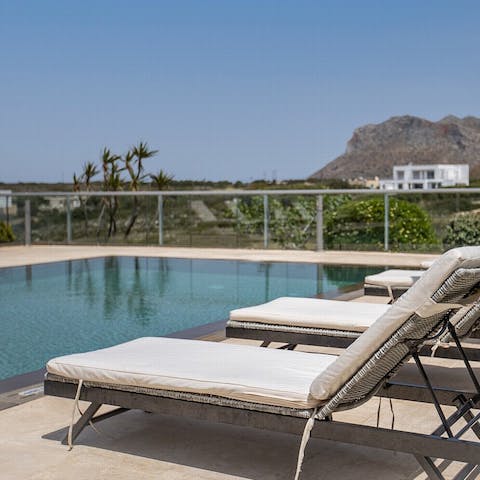 Slip into your swimwear and start the day with a dip in the villa's swimming pool