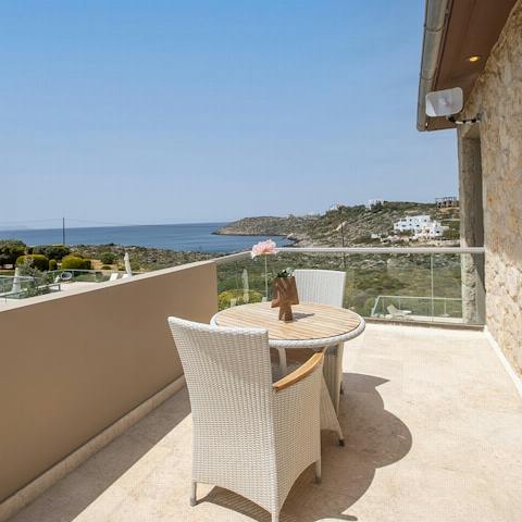 Take a seat out on one of the balconies and gaze out at the coastal vista